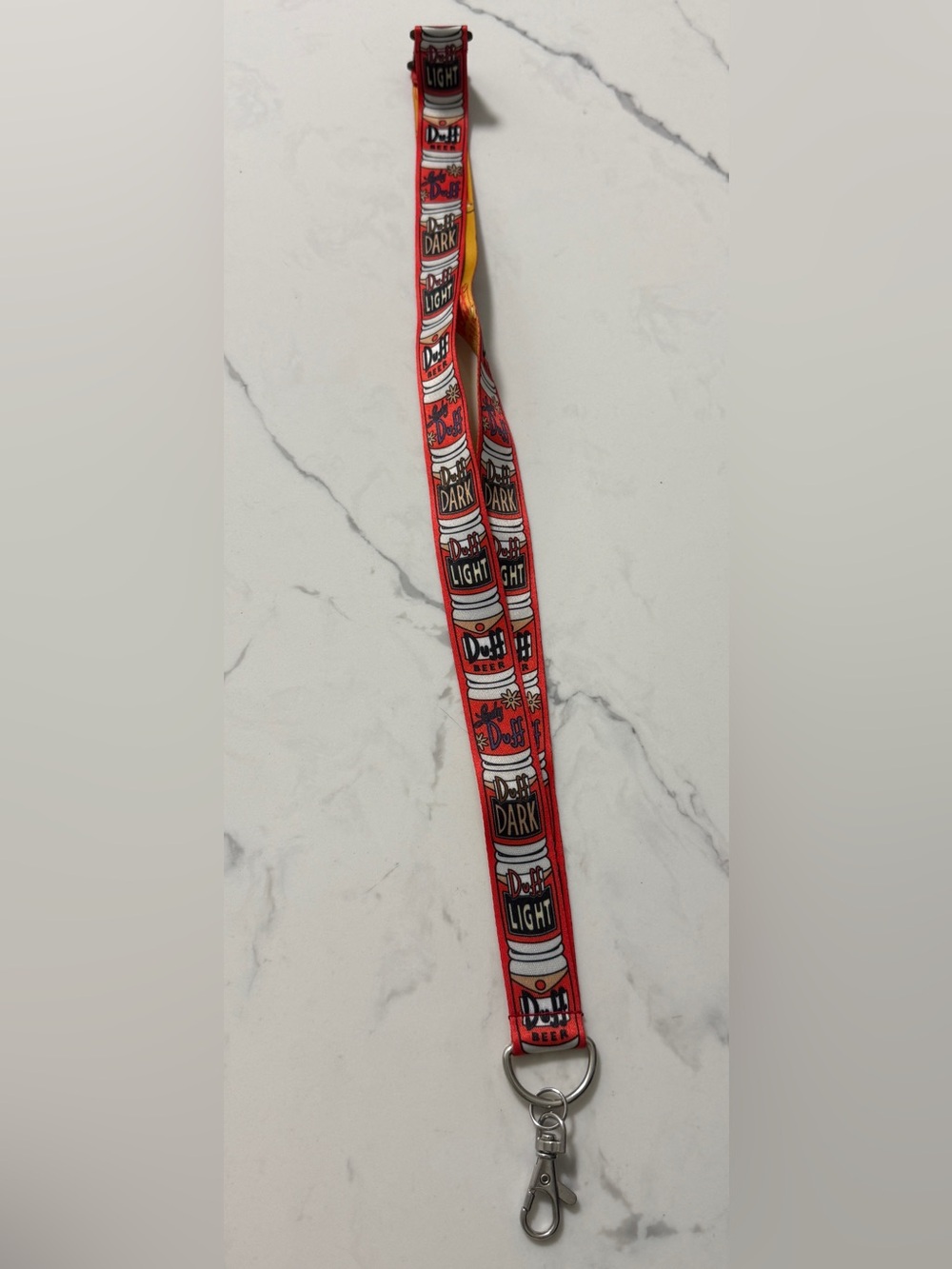 Universal The Simpsons Duff Beer Red Lanyard Keychain